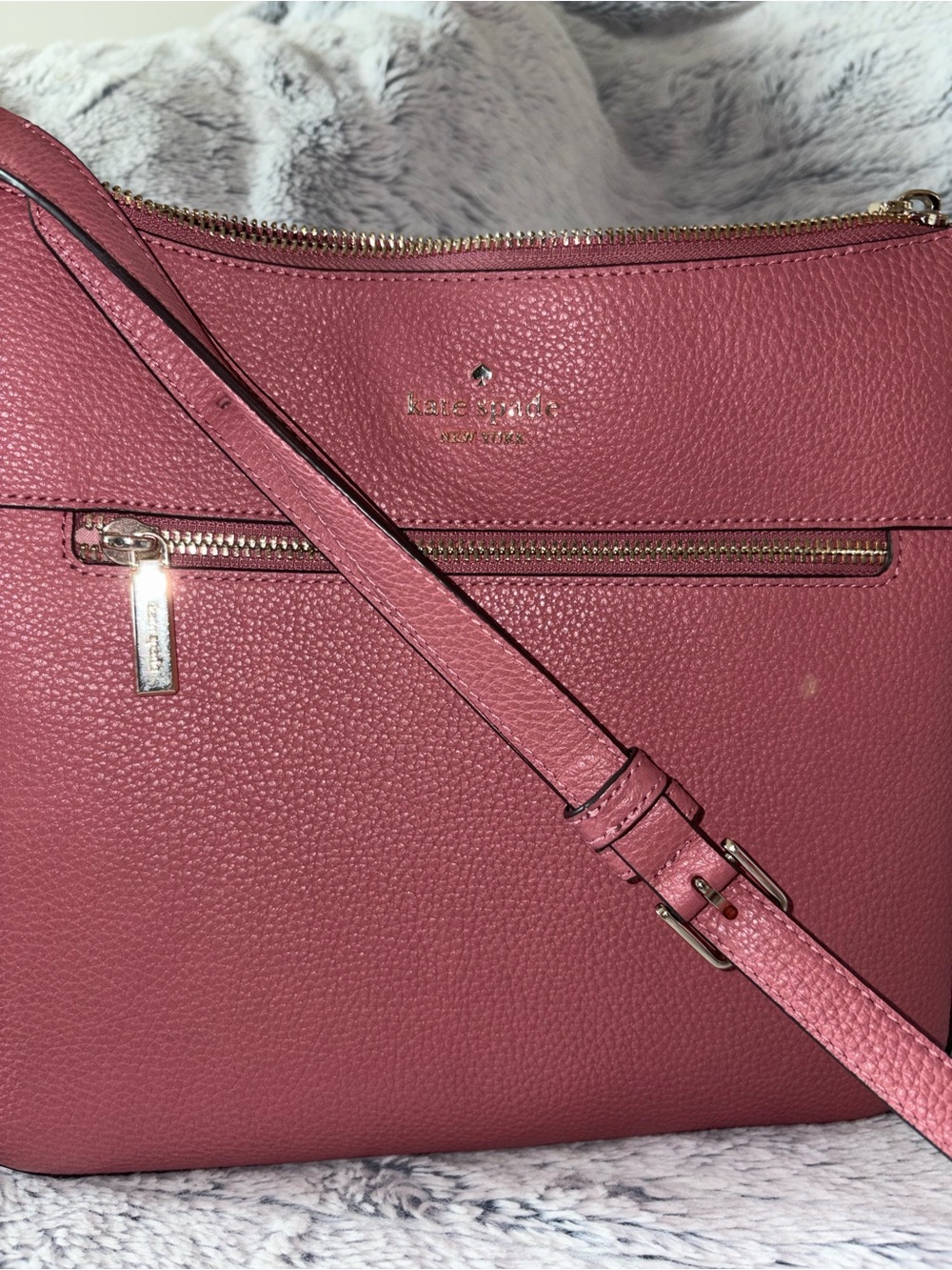 kate spade Rose Pink Pebbled Leather Crossbody Bag